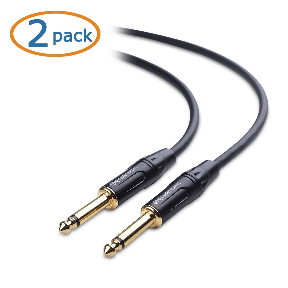 Cable Matters 2-Pack 1/4 Inch TS to TS Electric Guitar Cable